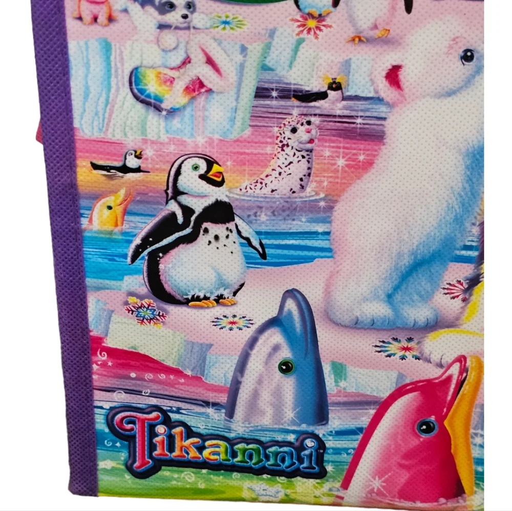 Lisa Frank Colorful Penguin Puppy‎ dolphin polar bear tri fold notebook